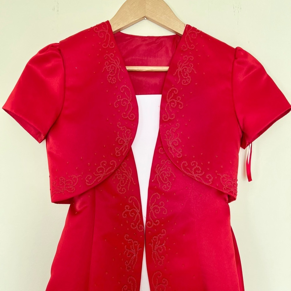 Angels New York Kids Girls Gown Sze 12 Red Formal
Dress Ocassion Holiday Festive - Picture 4 of 17